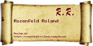 Rozenfeld Roland névjegykártya